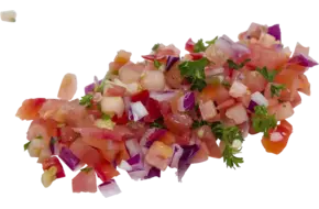 Tomatensalsa 5mm met knoflook 1kg